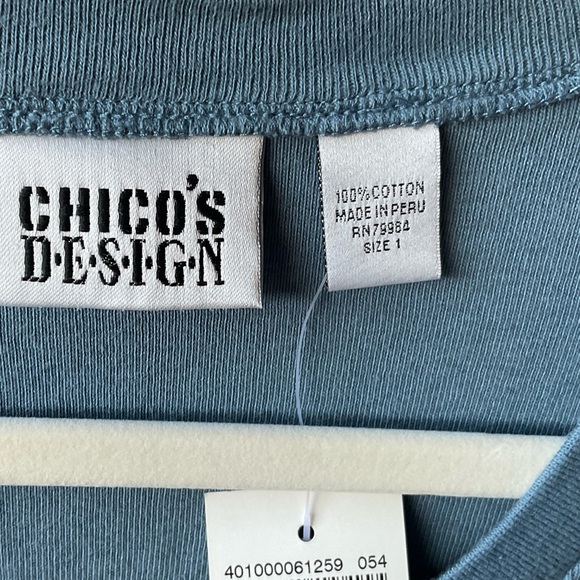 Chico’s Design Apparel Bliss Short Sleeve Tee Arctic; NWT; M/8 - Picture 6 of 10